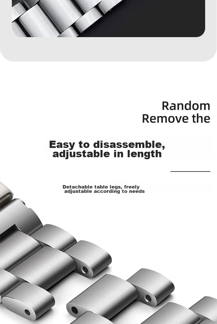 ESCASE Huawei Watch Strap, Compatible with Watch4Pro/Buds/3Pro/GT3/GT2/New Porsche Design/Honor Magic2, Stainless Steel Three-Strand Replacement Band, Black, 46/48mm 6