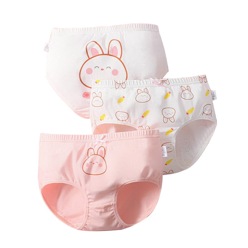 Bingxuemumian Girls' Underwear, Class A Cotton Antibacterial Triangle Panties, Cute Cartoon Design for Young And Older Girls, Comfortable Fit without Wedgies