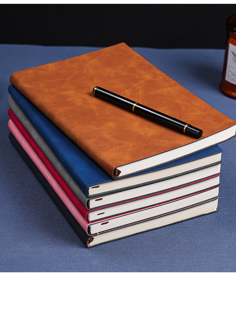 TENGXIONG [Lowest Price Online] Business Notebook A5 Thick B5 Journal Sheepskin Cover Diary Soft Cover Notebook for Office Work Log Stationery Meeting Record Book Customizable 10