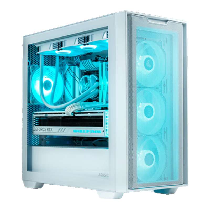 ASUS A21 Chasing Shadow Case, Light White, Pure White Custom Cables / Supports Rear-Mounted Motherboard / Tool-Free Opening / Efficient Cooling / Effective Cable Management