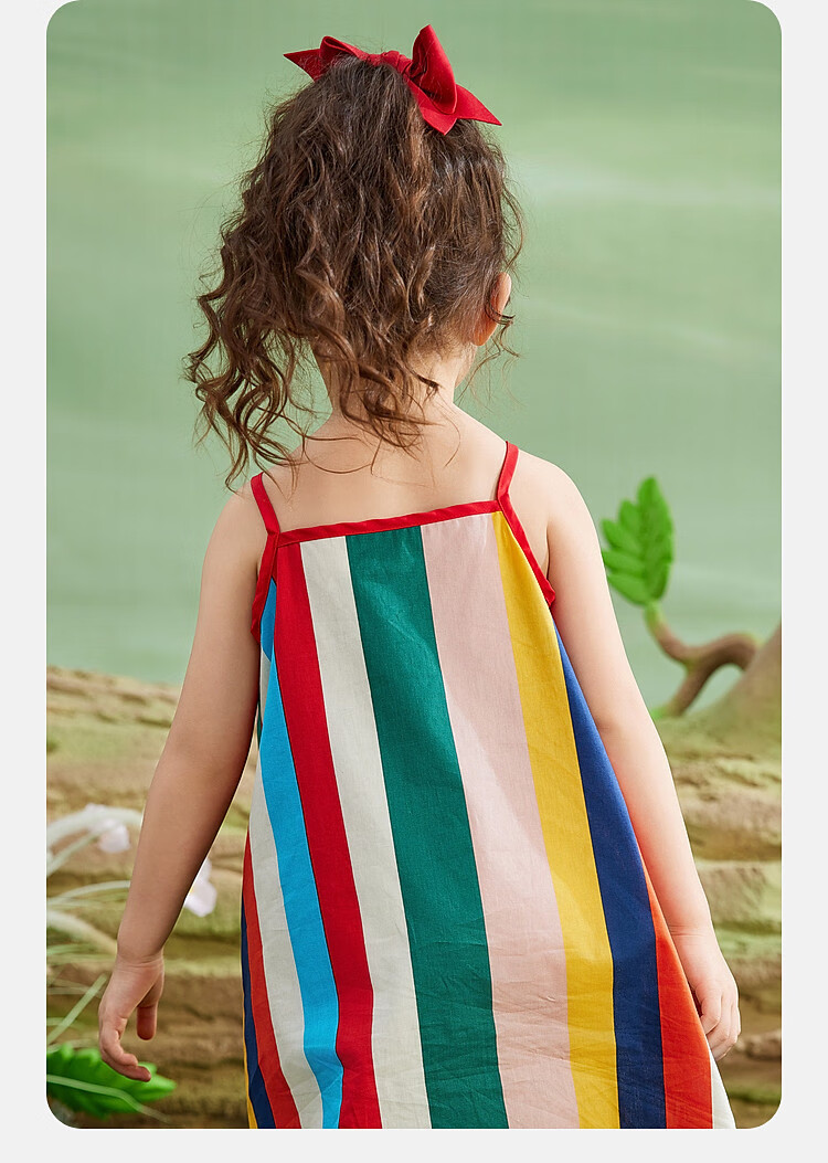ASK JUNIOR Girls' Sleeveless Dress, Summer Spaghetti Strap Princess Dress, Toddler And Infant Vacation Dress 8