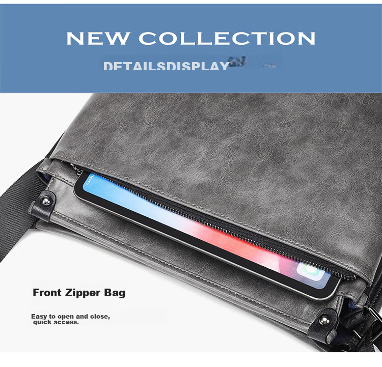POLO Shoulder Bag for Men, Business Crossbody Bag, Casual Phone Bag, IPad Bag, Horizontal Style Sports Messenger Bag for Me 16