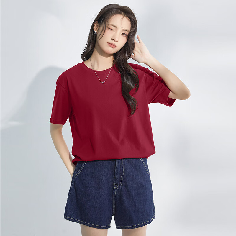 Baleno 100% Pure Cotton Loose Short-Sleeve T-Shirt for Women, 2026 Summer Casual Fashion Versatile College Style Outfit Top 3