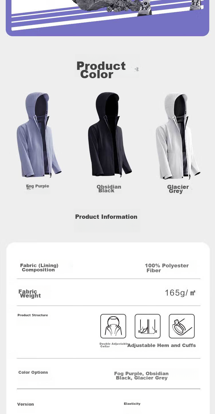 JD Original Climbing Fleece Jacket with Inner Liner, Three-In Spring Women's Outdoor Warm Coat, Glacier Gray, Size S 19