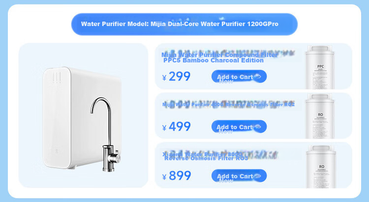 Mijia Xiaomi Water Purifier, Under-Sink Dual-Core 1200G Pro, 8-Year Long-Lasting Main RO, Dual RO Mother And Baby Grade Ultra-Pure Water Quality Kitchen Under-Sink Water Purification Machine MR 1253-A 2