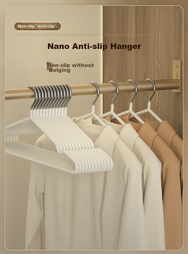 MENGTING Plastic-Coated Hangers, Non-Slip And Seamless Dipped Coat Hangers, Adult Clothes Hangers for Laundry, 30 Pieces, White 1