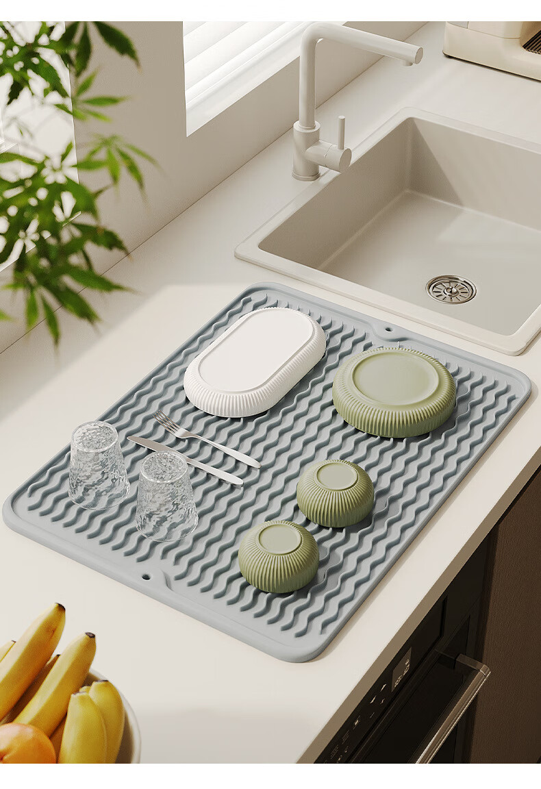 Qiqijia Silicone Draining Mat, Heat Insulation Pad, Kitchen Countertop Protector, Non-Slip Mat, Cutting Board Holder, Anti-Scalding Table Mat, Pot Holder 12