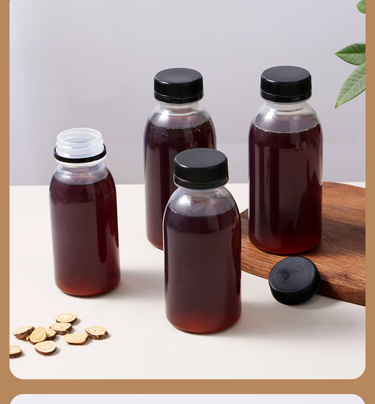 Baijie Chinese Herbal Medicine Dispensing Bottles, Heat-Resistant Sealed Containers, Food-Grade Milk Tea Bottles, Empty Bottles, 300ml, Pack of 10 8