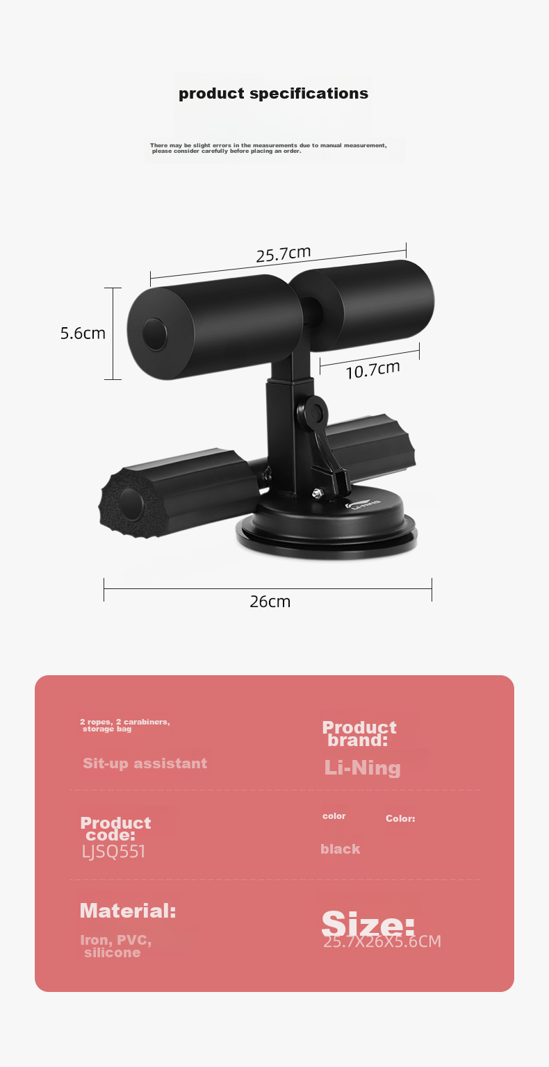 Li-Ning [Professional Upgraded Version], Sit-Up Assist Device, Suction Cup Training Sit-Up Board, Fitness Equipment 13