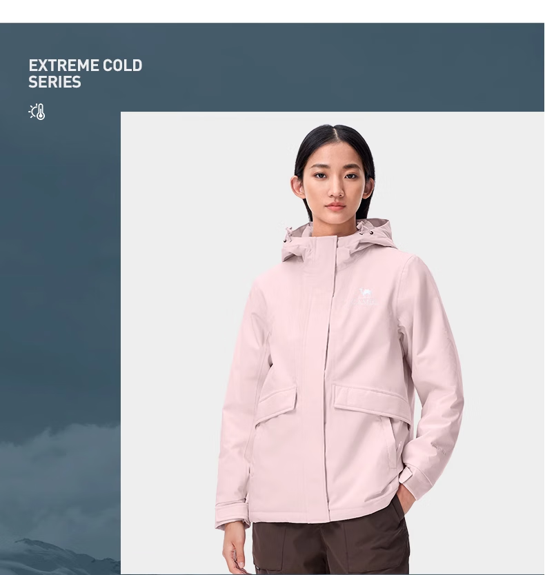 CAMEL Padded Windbreaker Jacket for Men And Women, Hard Shell Coat, Windproof And Waterproof, Tibet Cotton Padded Outerwear, Mountaineering Clothing A14CF04678 24