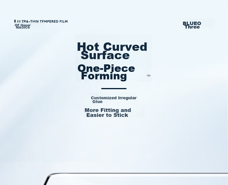 BLUEO Tempered Glass Screen Protector for Honor Magic 6 Pro, Full Adhesive Magic 6 Ultimate Edition RS RS Porsche Design Phone Film, Heat-Bent Curved Surface, HD Clear, Anti-Fingerprint, Shatterproof Protective Film 13