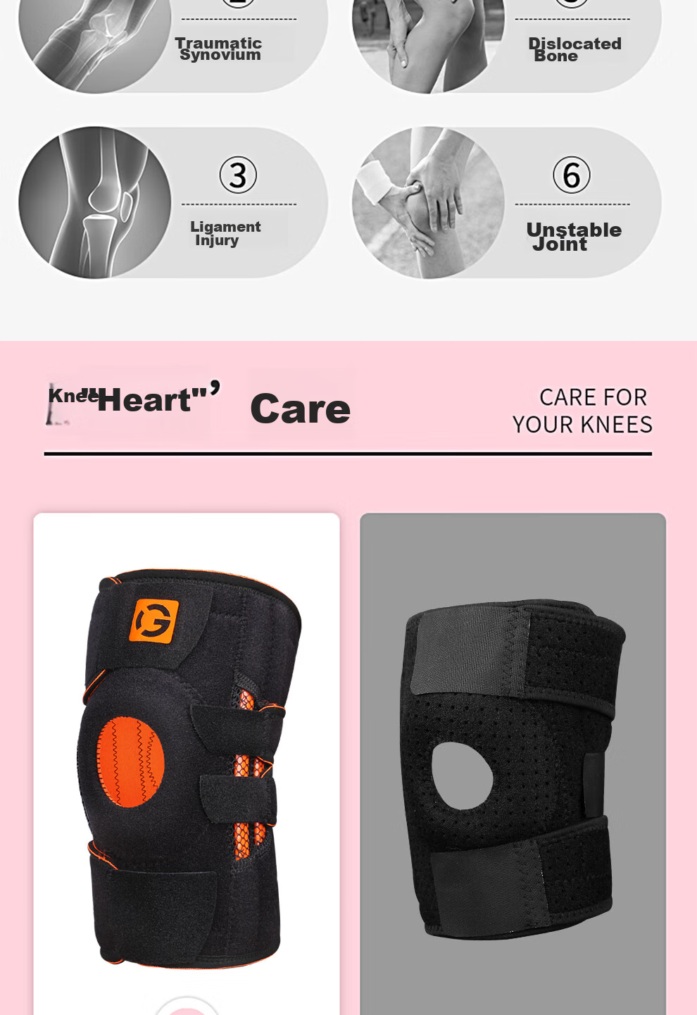 Gingpai Sport Knee Brace for Jump Rope, Professional Sports Knee Support for Women, Patella Protection for Running, Hiking, Badminton, Meniscus Knee Sleeve And Protector 5