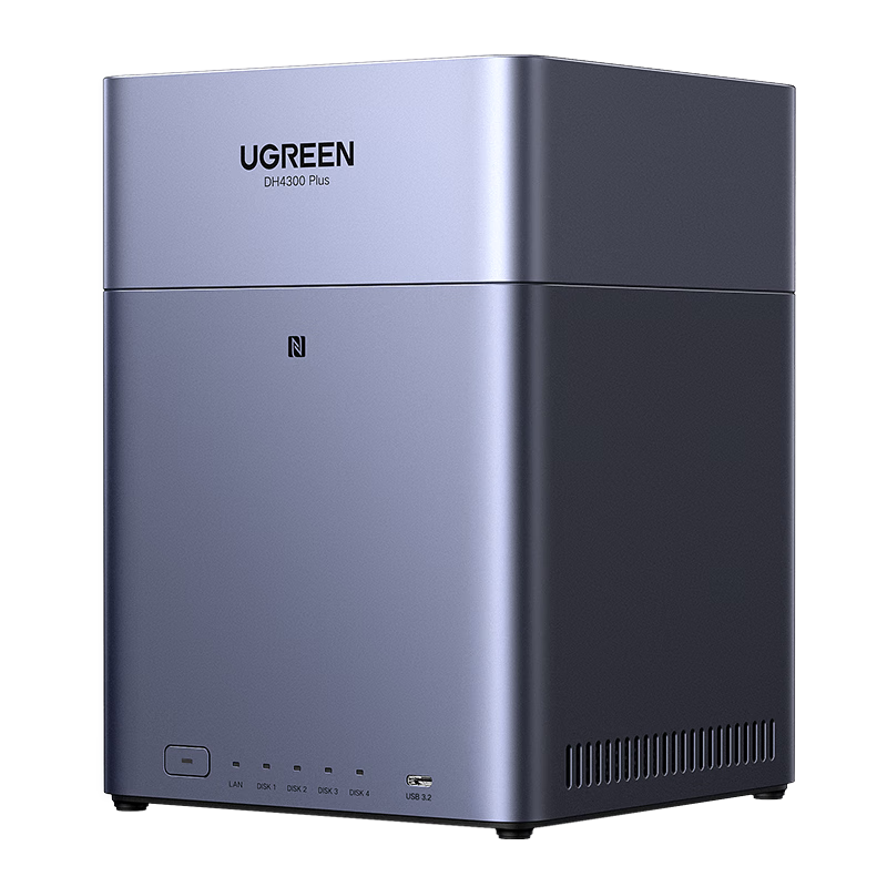 UGREEN Private Cloud DH4300 Plus 8GB Version 8TB Four-Bay NAS Smart Home Storage Personal Cloud Hard Drive Network Server Mobile NFC Connection AI Photo Album Tablet Expansio
