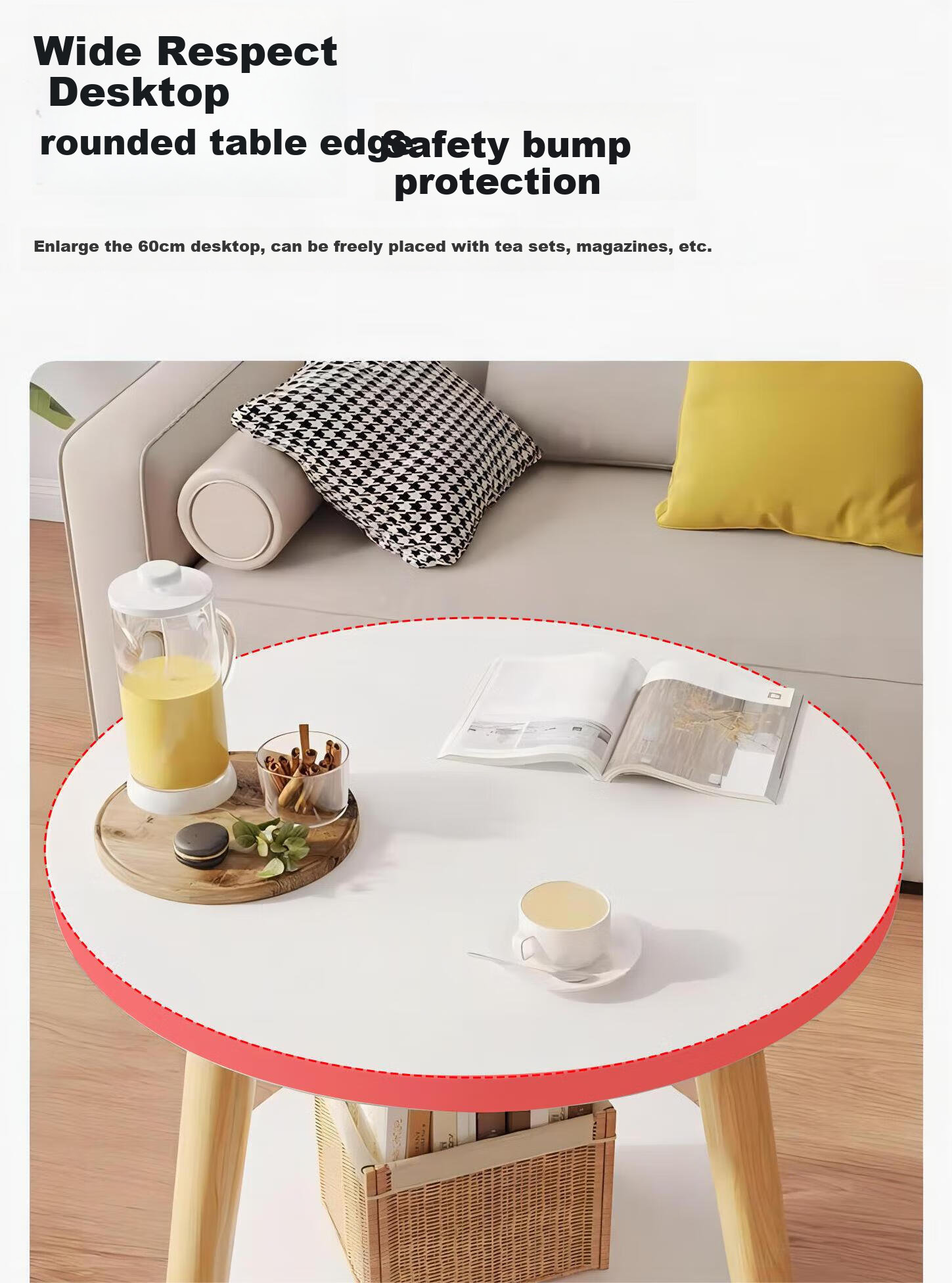 Quanpinwu Small Round Table Coffee Table for Home Living Room, Simple Sofa Side Table, Nordic Bedroom Bedside Table, Mini Balcony Small Table 3