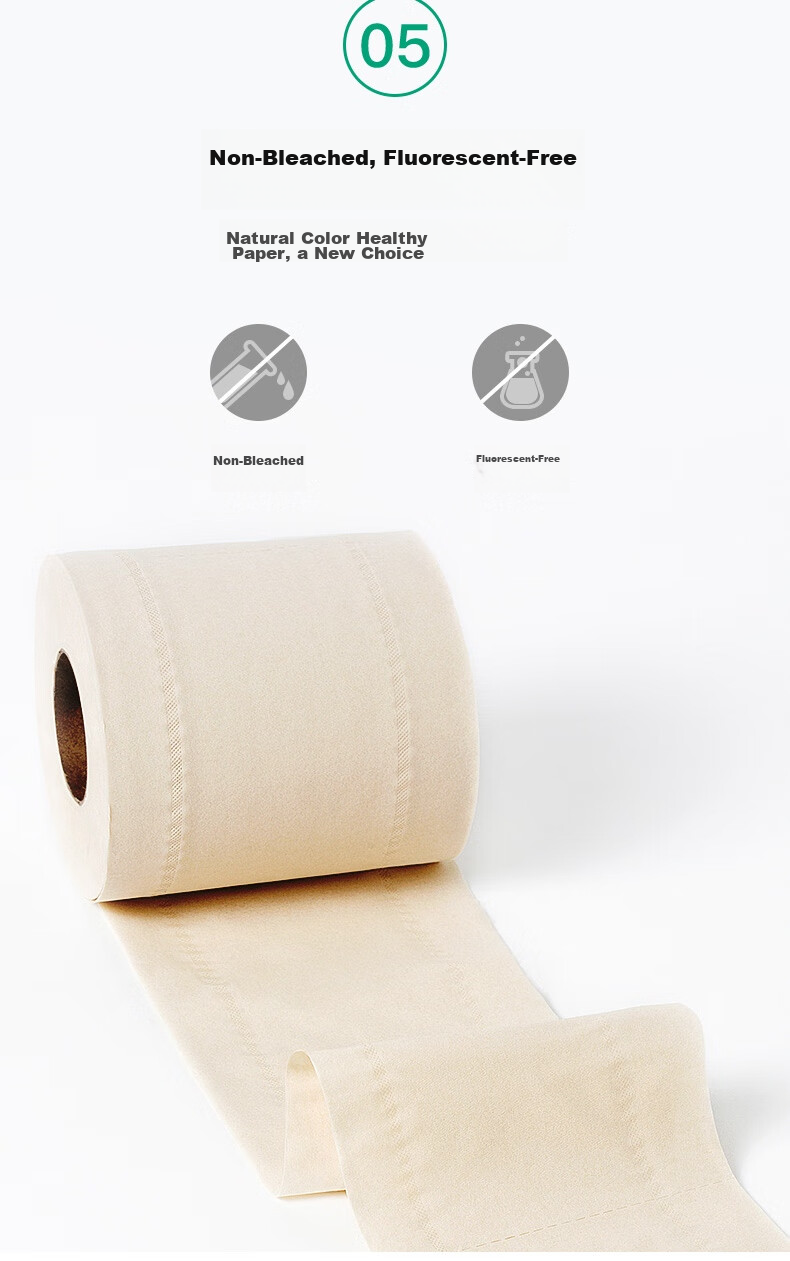 Wuro Core Roll Toilet Paper, Bamboo Pulp Paper, 4-Ply, 140g*30 Rolls, Thick Heavyweight Tissue Paper, Bathroom Paper, Toilet Paper Roll, Whole Box 8