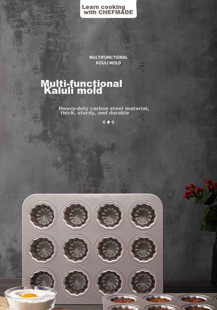 Xuechu Cake Mold, 6-Link Cup 3-Pattern Donut Mold, Butter Rice Cake Mold 1