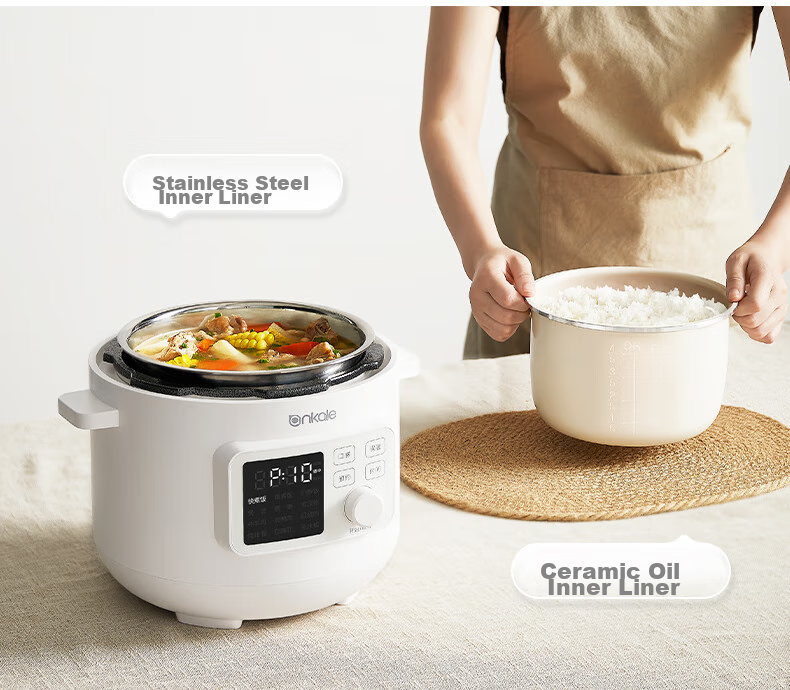 Ankale Electric Pressure Cooker 3L, Home Use One-Pot Dual-Lid Fully Automatic High-Pressure Rice Cooker for 1-3 People, Non-Stick Inner Pot, Removable Lid, Smart Pressure Control for Cooking Rice And Porridge 13