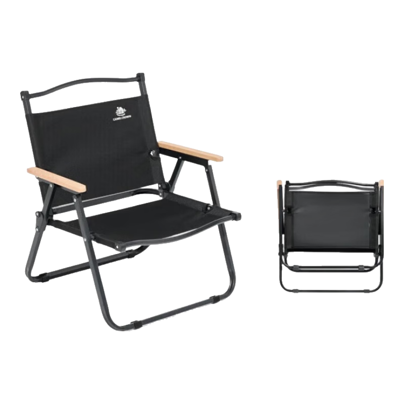 CAMEL Outdoor Lightweight Portable Folding Chair, Casual Fishing Chair, Camping Equipment, Kemitai Chair, 1J722C7586D, Black