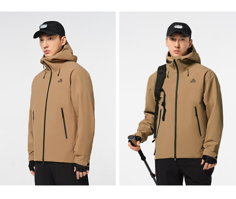 Pelliot Cheng Yi Same Style Rock Shell Hard Shell Windproof Mountaineering Jacket Unisex 124101048 Green M 40