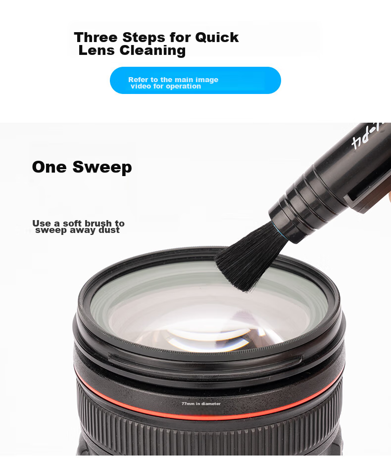 JJC Camera Lens Cleaning Pen, Dust Removal Cleaning Pen, Suitable for Canon Nikon Sony Fuji Mirrorless And DSLR Camera Bodies, Photography Equipment Projector Cleaning Brush Maintenance Tool 7