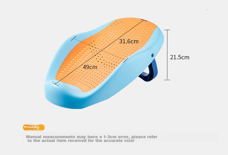 Rikang Baby Bath Bed, Bathing Aid, Infant Support Frame, Newborn Non-Slip Soft Rubber Lying Board, X1027, Misty Blue 12