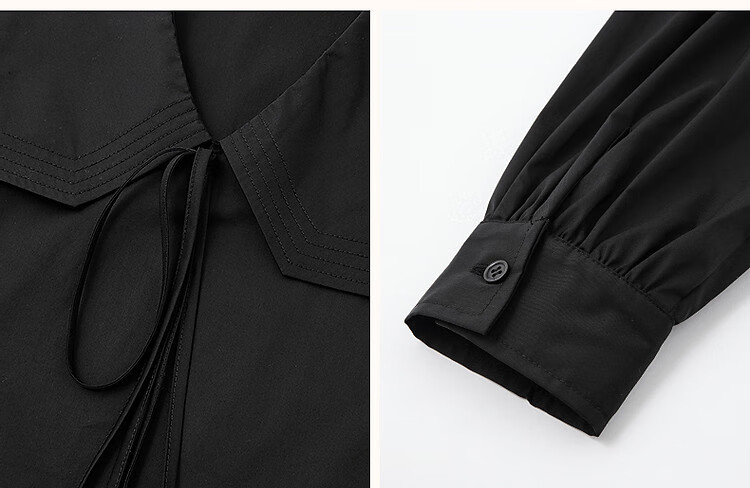 Dme [Will Breathe Cotton] Spring And Autumn Japanese Artistic Turndown Collar Tie-Up Shirt with Puff Sleeves, Concealing Body, Women's Blouse Top 8