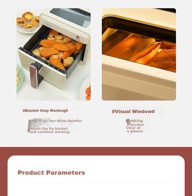 Liven Air Fryer, Non-Coated 304 Stainless Steel Frying Basket, 7L Smart Visible Large Capacity Can Roast Whole Chicken, No Flipping Required Metal Interior KZ-D7170 17