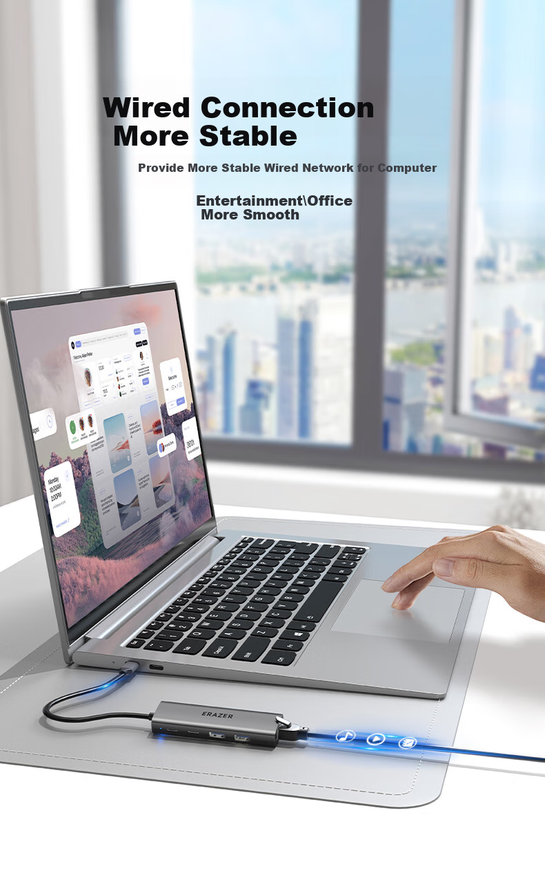Lenovo Invests in Brand Yinengzhe Type-C Expansion Dock, Gigabit Ethernet Adapter, Network Cable Converter, Splitter, Universal USB, for Lenovo Computers, Laptops, And Desktops 3