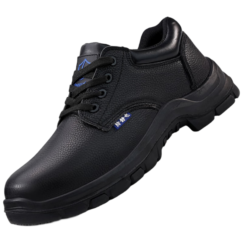 BlueOwl Shield Men's Lightweight Breathable Anti-Static Cowhide Safety Shoes Anti-Smash Anti-Puncture Slip-Resistant Work Shoes DL233A Size 39