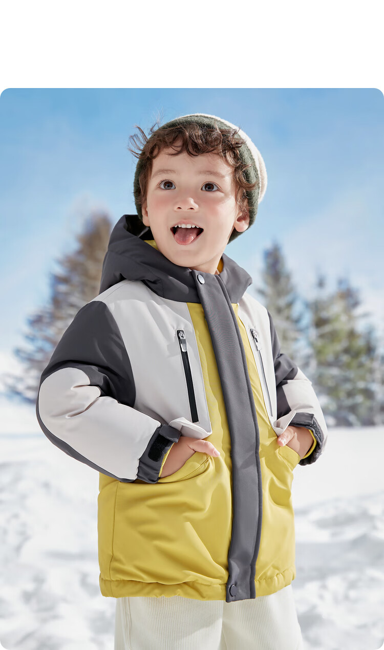 BALABALA Children's down Jacket for Girls And Boys, Winter Hooded Coat, Warm Outerwear, Outdoor Thickened 32