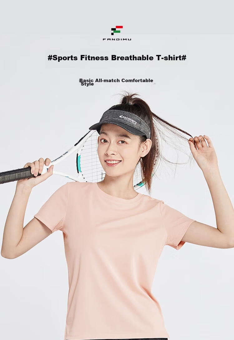 Fandimu Sports T-Shirt, High-Elastic Breathable Training Fitness Running Quick-Dry Shirt for Men And Women, Loose Couple Style Short Sleeve, Light Yellow Women's XL 1