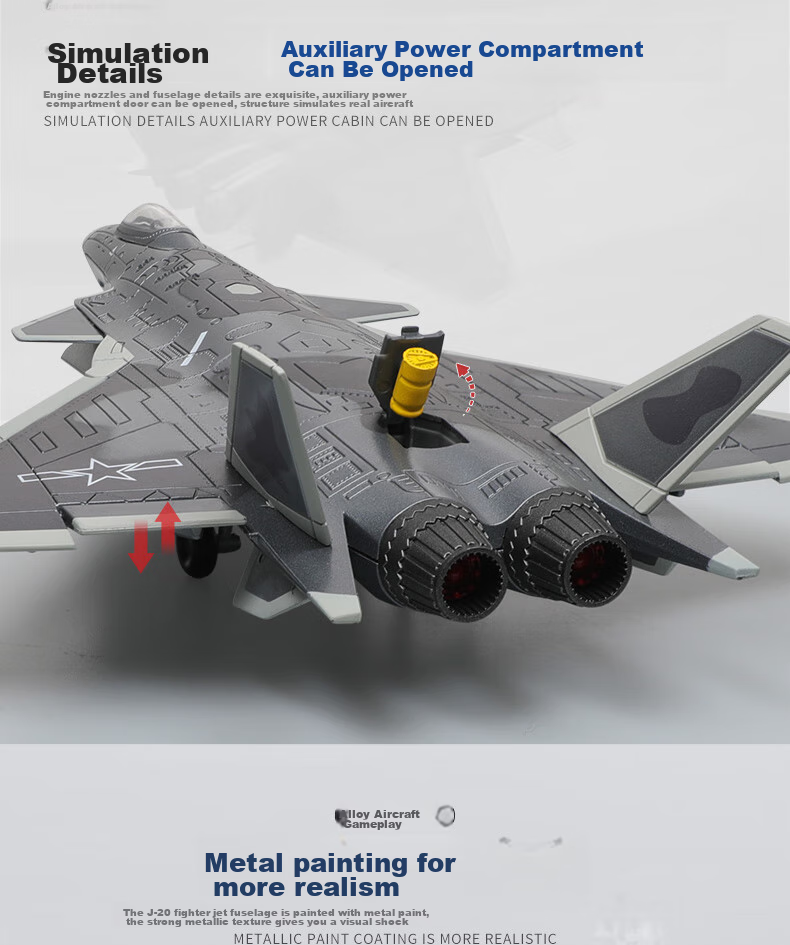 Chiyumoxing White Emperor Sky Battle Aircraft Model, Realistic Alloy Airplane Toy, Fighter Jet Model, Military Figurine, Gift for Boys 5