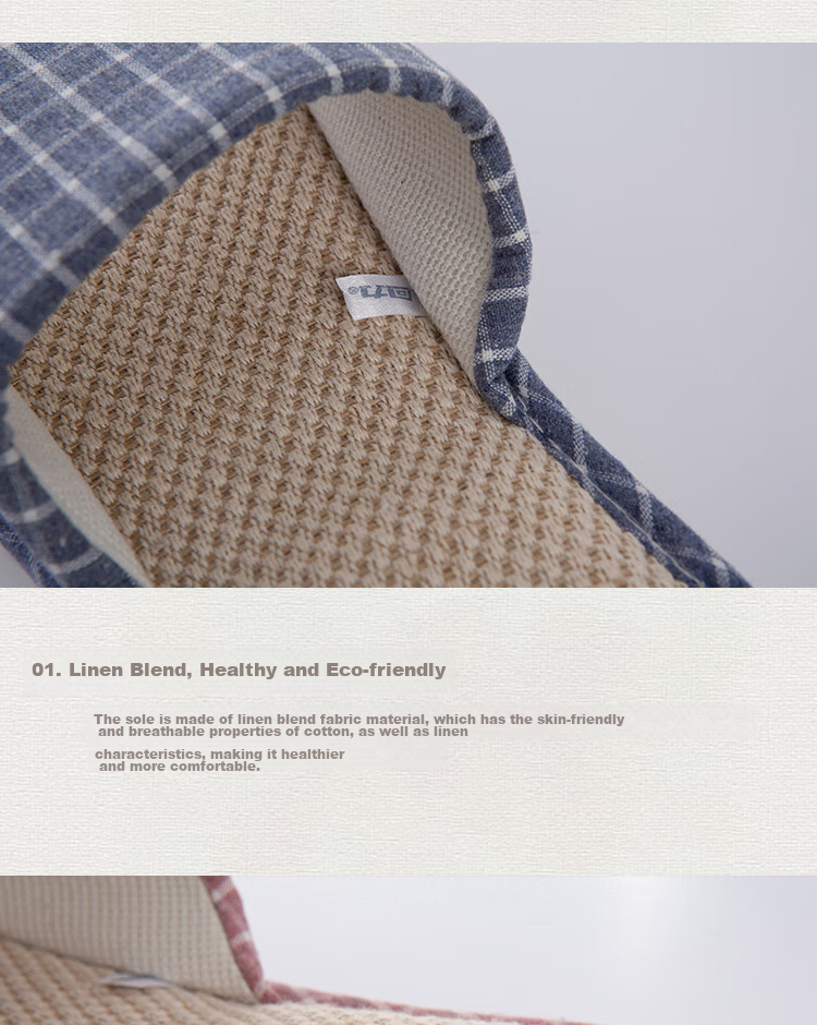 Huili Slippers for Men And Women, Linen Sandals, Couples' Home Casual Lightweight Breathable Sweat-Absorbing Thick-Soled Wear-Resistant Floor Slippers, Classic Mesh Style HL1036, Light Coffee Color, Size 38 to 39 6