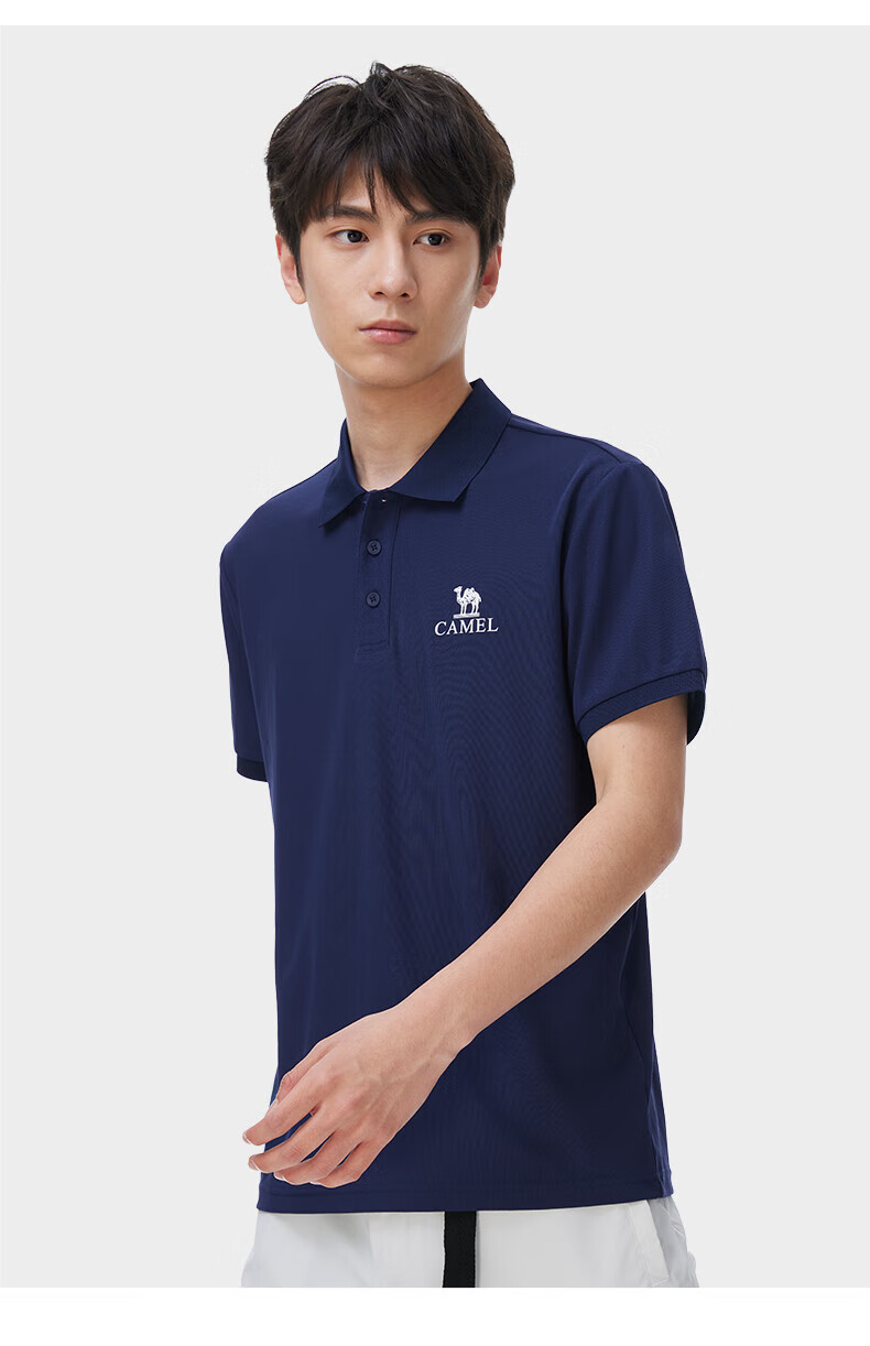 CAMEL Polo Shirt Men's Quick-Dry Sweat-Absorbing Antibacterial Wrinkle-Resistant Non-Iron Breathable Sun Protection T-Shirt A15BZ15012J 13