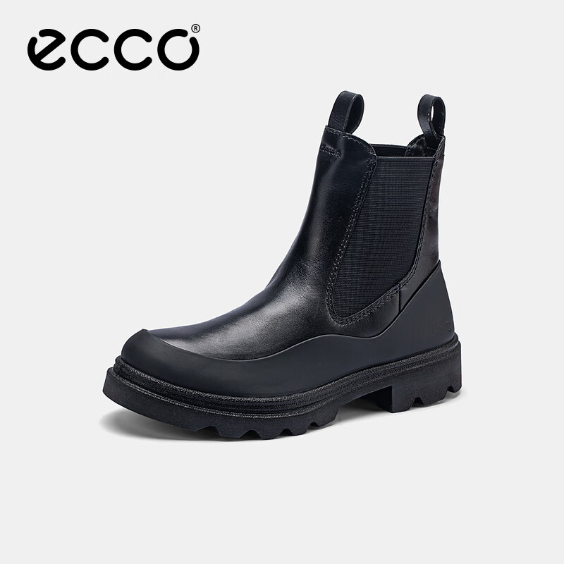 ECCO Women's Ankle Boots, High-End Brand Simple Commuter Thick-Soled Heightening Chelsea Boots, Innovative 214793, Black, Size 40