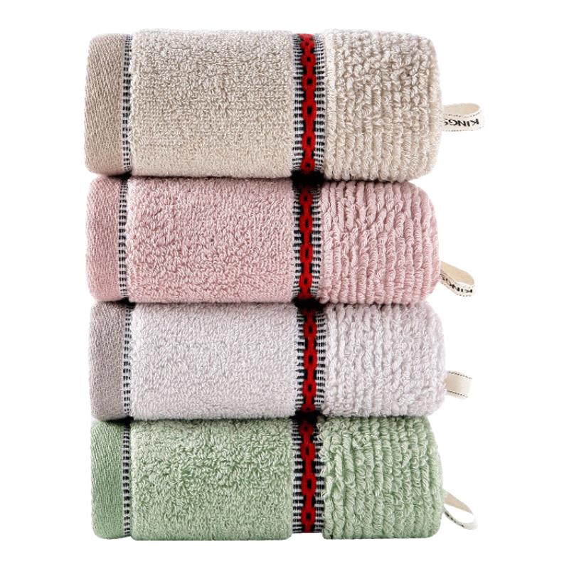 KING SHORE Pure Cotton Small Towel, Hanging Large Square Towel, Class A All-Cotton Face Washing Hand Drying Towel, Sports Thickened Face Wiping Cloth, 4 Pieces