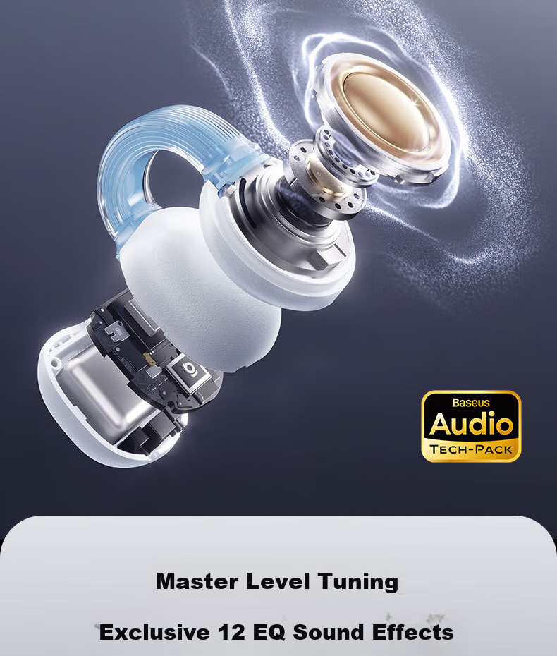 Baseus 1Ring Bluetooth Headphones, Clip-On Open Design, Non-In Air Conduction, Suitable for Sports And Calls, Compatible with Apple And Huawei Phones 10