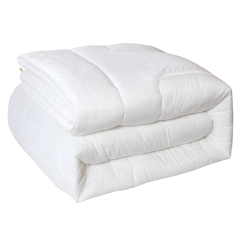 FUANNA Comfortable Seven-Hole Antibacterial Fiber Quilt, Pure Cotton Fabric, Winter Comforter, 7 Jin (3.5 Kg), 203*229cm, White