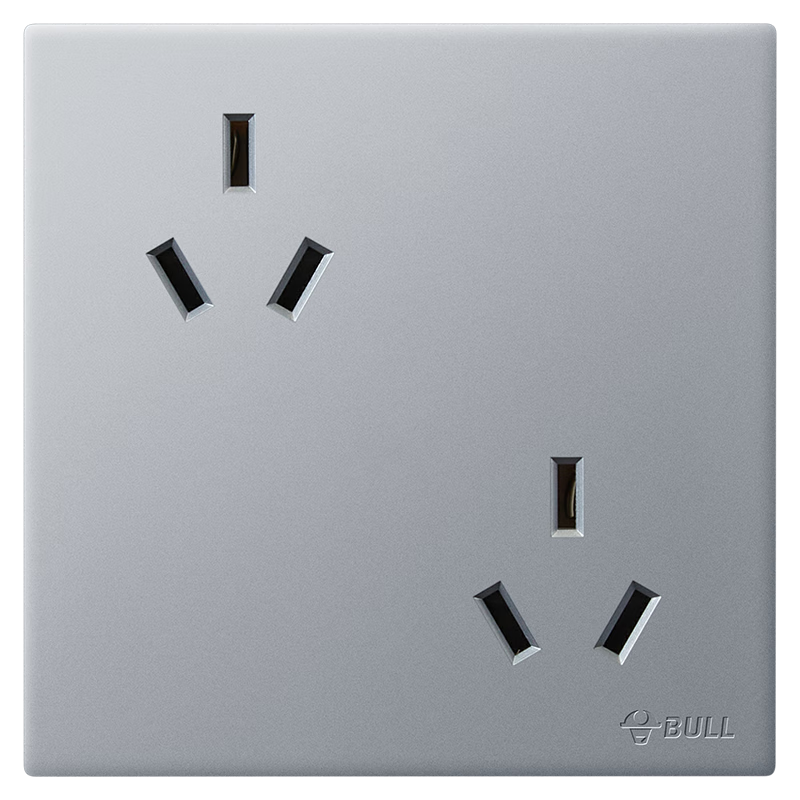 BULL G60 Series 6-Socket 10A Ultra-Thin Switch Socket Panel G60Z233 Moon Shadow Gray 86 Type