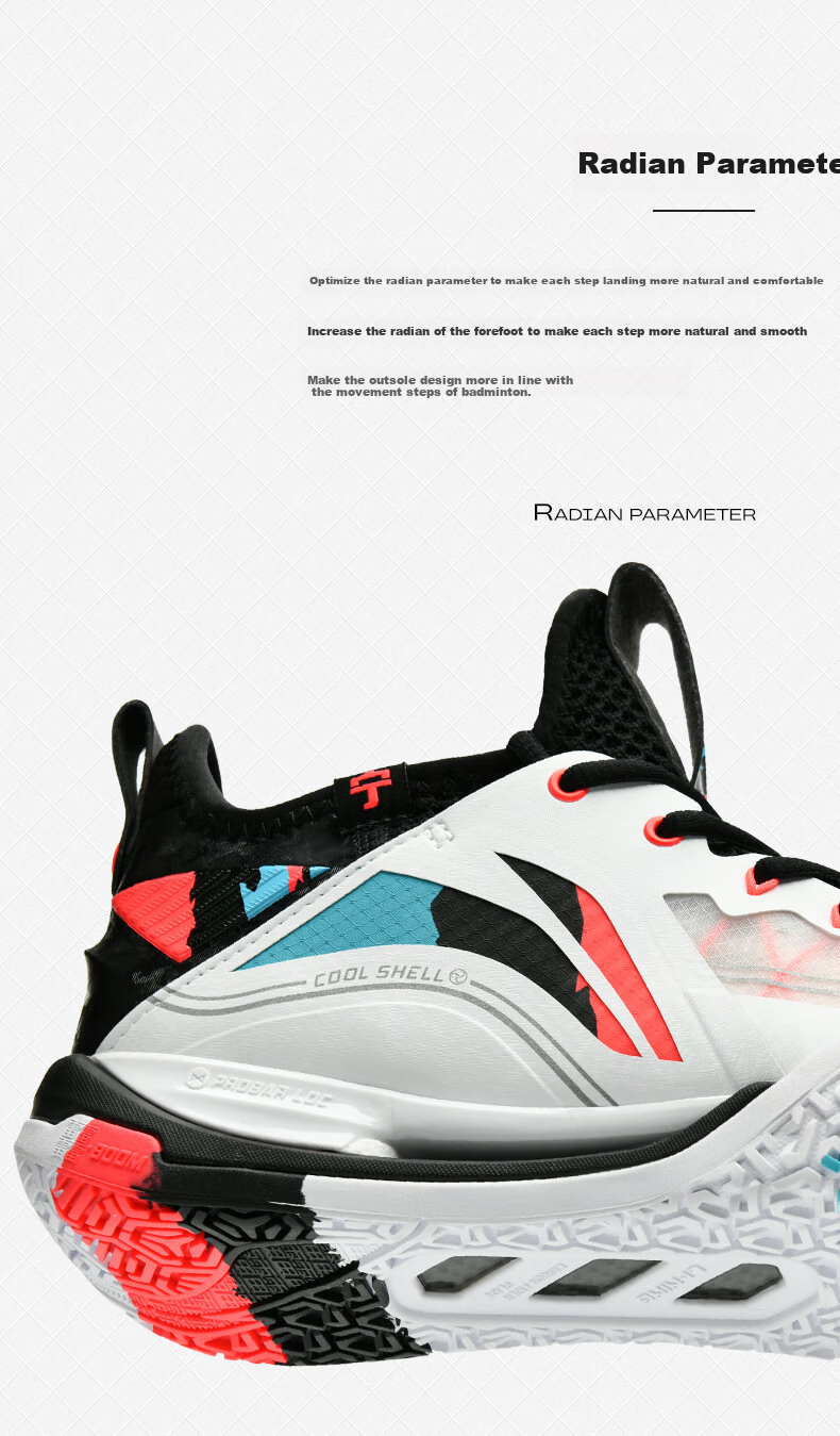 Li-Ning Badminton Shoes for Men And Women, II Ground-Flying 2 PRO Professional Competition Badminton Shoes, Black/standard White, Size 37 8