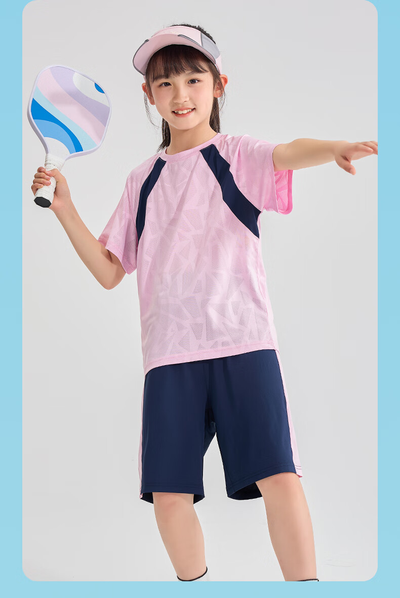 PEPCO Children's Summer Outfit Set, 2026 New Style, Big Kids Quick-Dry Breathable Lightweight Short-Sleeve, Boys And Girls Sports Two-Piece Set for Summer 4