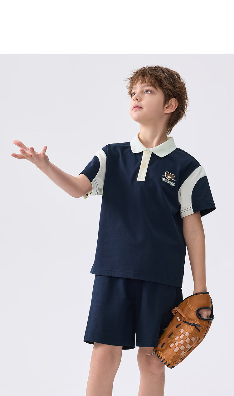 Balabala Kids Short Sleeve Set 2025 Summer Boys Baby Two-Piece Thin College Style 208225119108 22