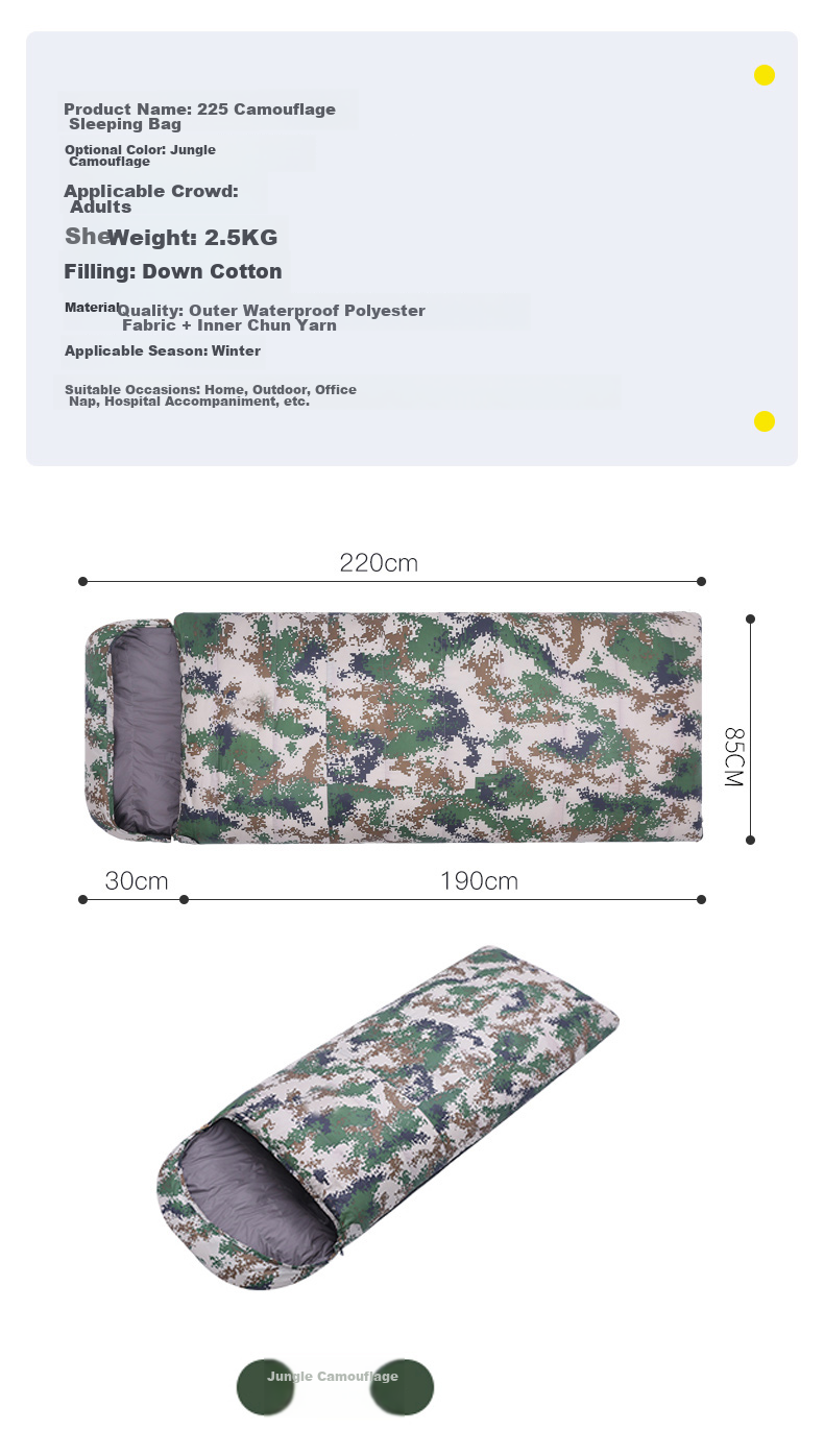 BeiJiLang Thickened and Widened Autumn Winter Outdoor Warm Sleeping Bag Tent Camping Office Nap Cold Resistant Sleeping Bag Quilt 11