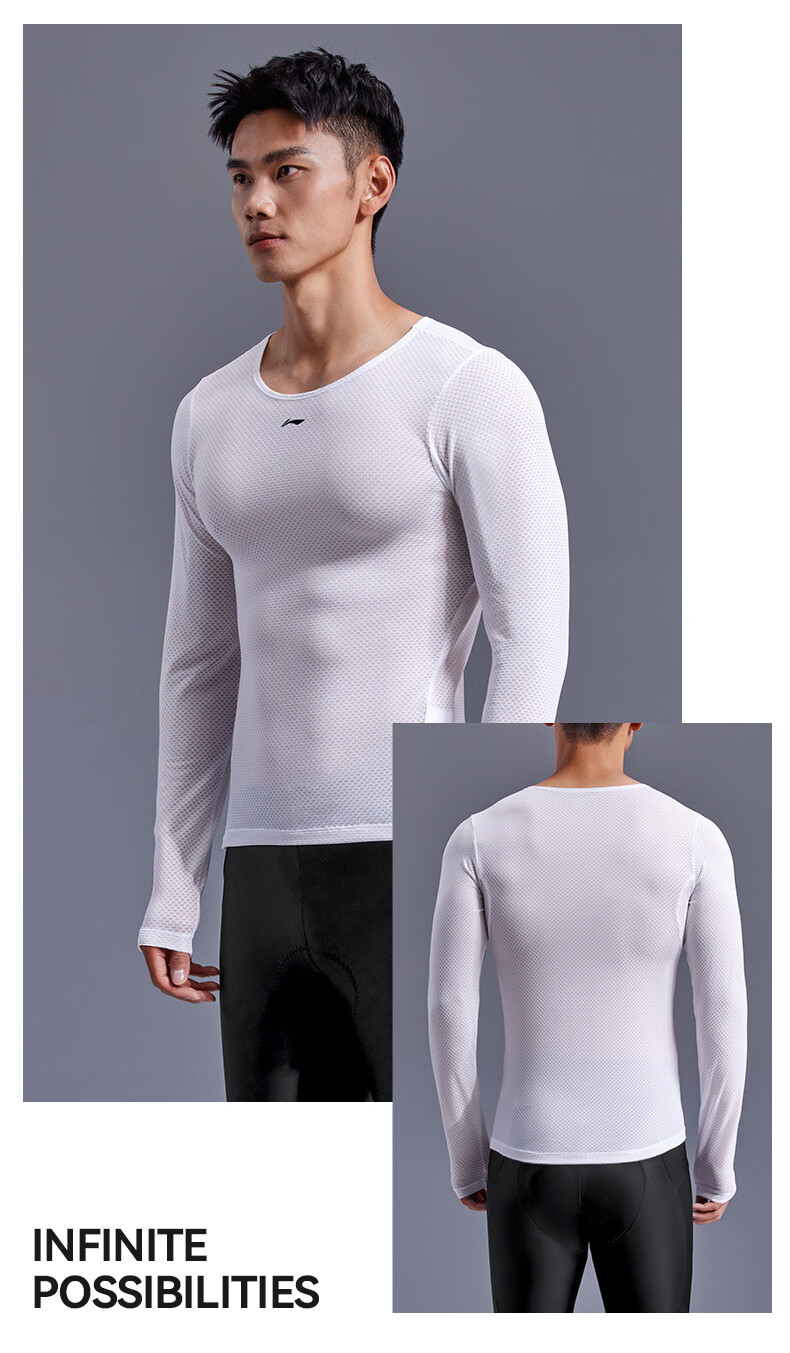 Li-Ning Men's Sweat-Wicking Long-Sleeve Quick-Dry Shirt, Cycling Jersey, Base Layer, Road Bike Top, Breathable And Sweat-Absorbing Garment 6