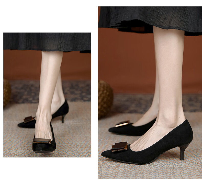 CARTELO Thin Heel High Heels, Comfortable Black Shoes, KCC-6688 Black (3cm), Size 33 6