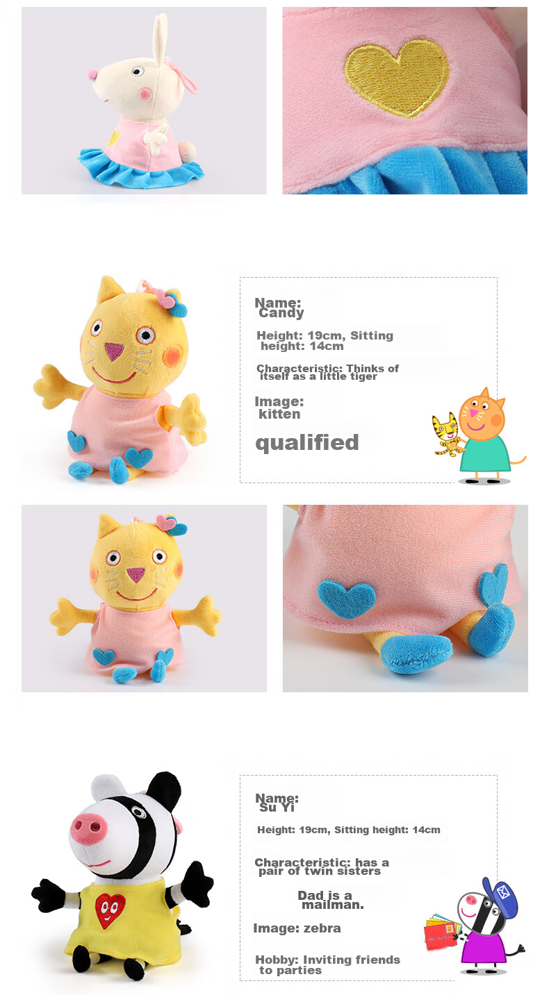 Xiaozhupeiqi Toy Plush Doll, Little Lamb Suzi Stuffed Animal, Children's Backpack Pendant, Birthday Gift for Kids over Three Years Old 6