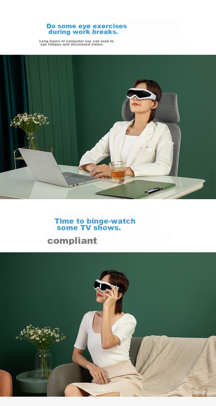 Jiancheng Visual Eye Massager, Magnetic Massage Eye Care Device, Constant Temperature Heat Therapy Sleep Mask HY001, White 7