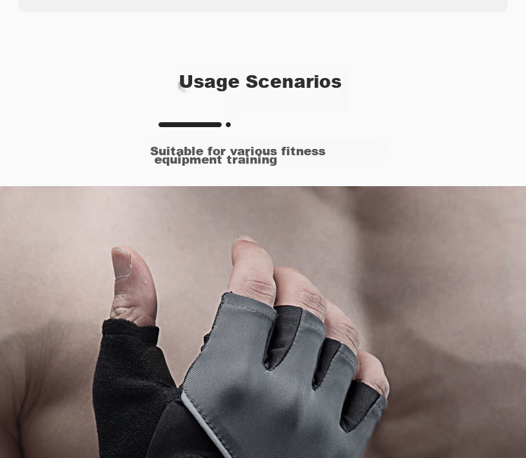 LAC Sports Gloves for Men And Women, Fitness Training Gloves, Non-Slip Protective Half-Finger Breathable Gloves, Silver Gray, Size L 12