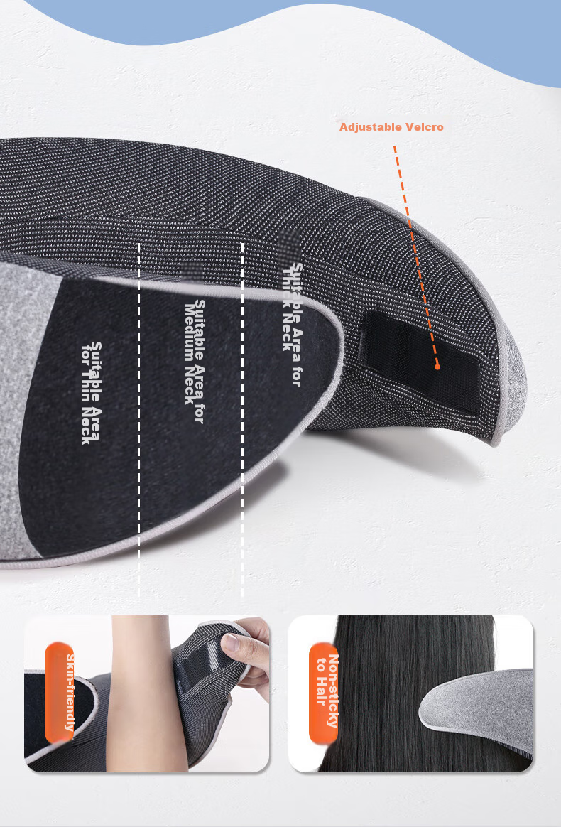 Mixiaoshu U-Shaped Pillow, Portable Travel Memory Pillow, Airplane Office Neck Pillow, Nap Pillow, Car Travel Pillow, Gray 8