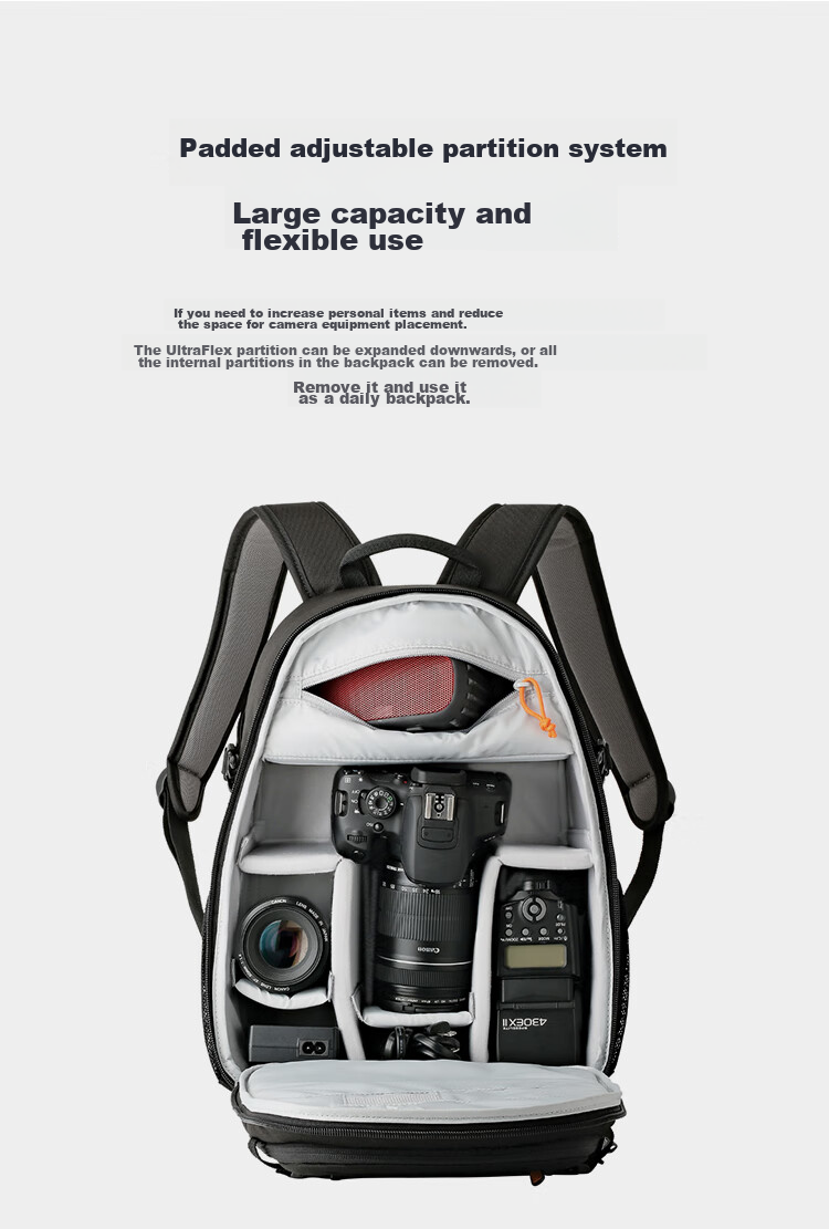 LOWEPROleshebao Camera Bag, Tahoe BP 150 Backpack Photography Bag, Sports Camera Bag for Men And Women, DSLR Mirrorless Multi-Functional Drone Bag, Black (LP36892-PWW) 7